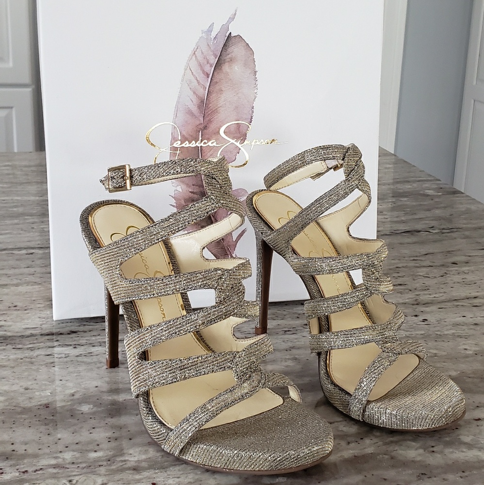 Jessica Simpson gold sandals
